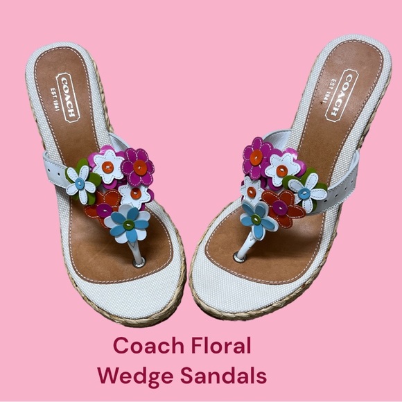 EUC 🤍 Coach Jesica Espadrille Wedge Sandal 🤍 Size 8.5 MSRP $149 - Picture 7 of 9